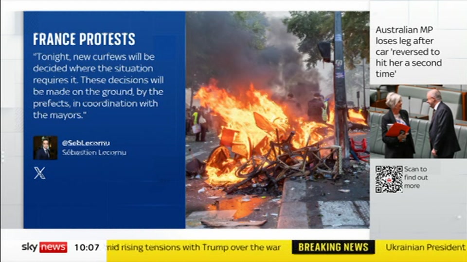 Broadcast still at 7m. Sky News, Sky News Today with Gareth Barlow, 20 October 2026.