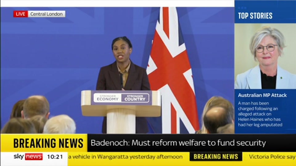 Broadcast still at 21m 30s. Sky News, Sky News Today with Gareth Barlow, 20 October 2026.