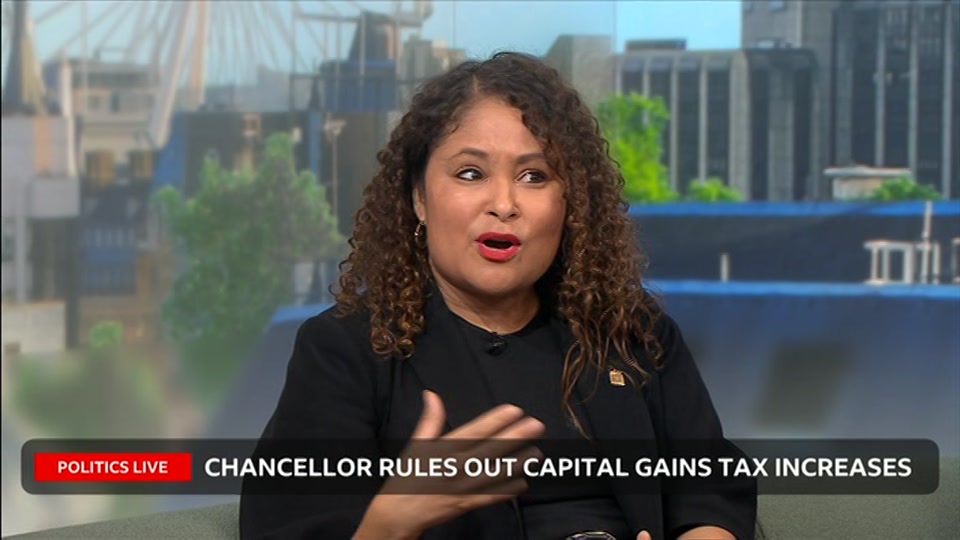 Broadcast still at 15m. BBC Two, Politics Live, 20 October 2026.