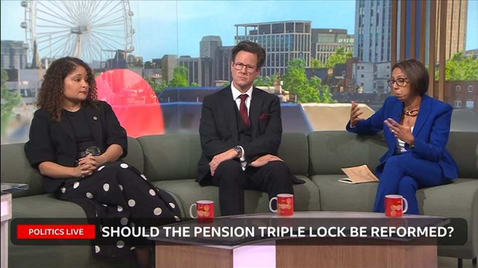 Broadcast still at 24m 30s. BBC Two, Politics Live, 20 October 2026.