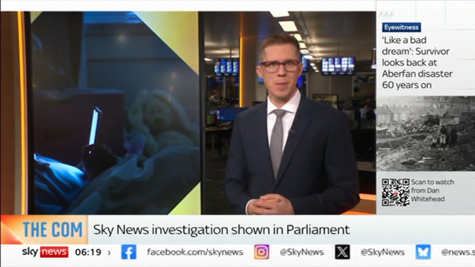 Broadcast still at 19m. Sky News, Mornings, 21 October 2026.