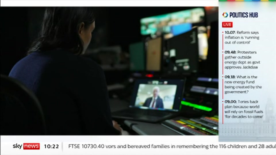 Broadcast still at 22m. Sky News, Sky News Today with Gareth Barlow, 21 October 2026.