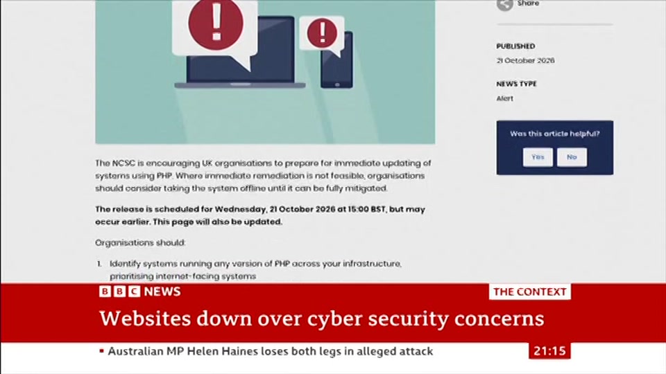 Still from BBC News at 15:00