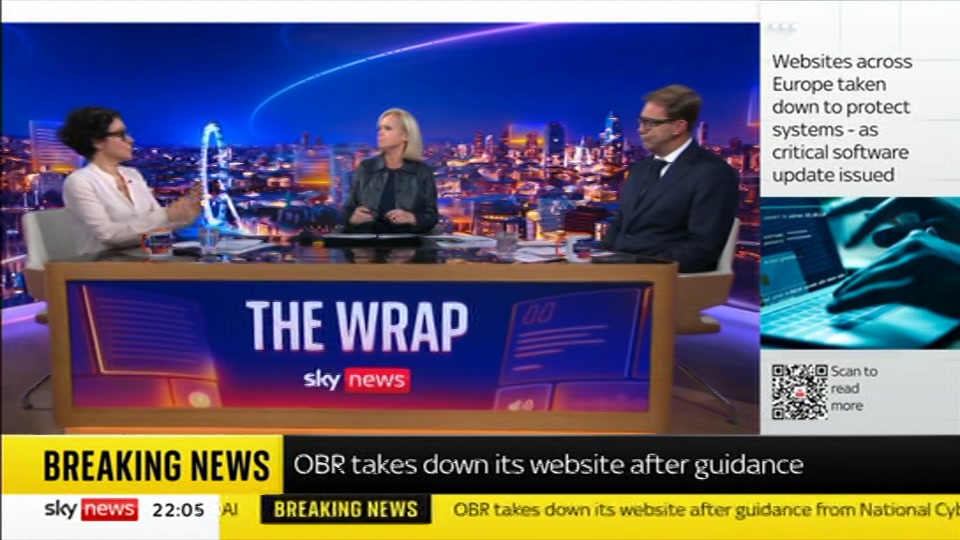Broadcast still at 5m. Sky News, The Wrap With Anna Botting, 21 October 2026.