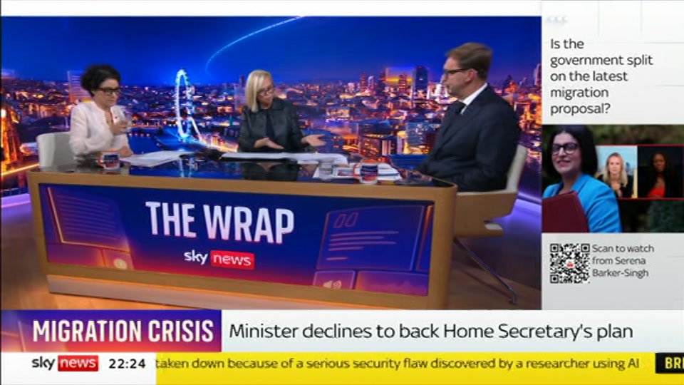 Broadcast still at 24m 30s. Sky News, The Wrap With Anna Botting, 21 October 2026.