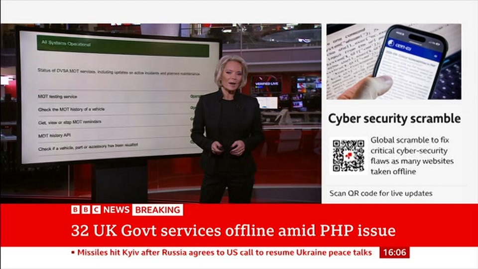 Broadcast still at 6m 30s. BBC News, Verified Live, 22 October 2026.