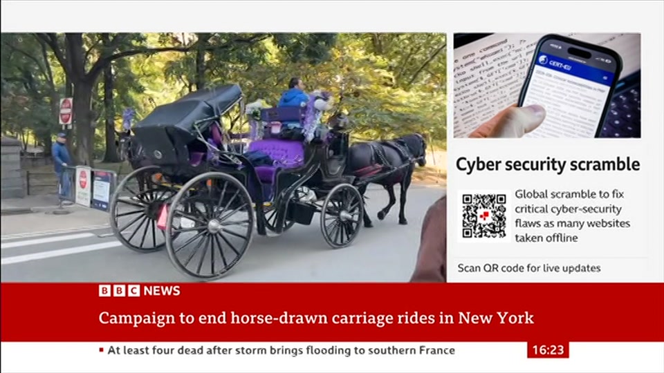 Broadcast still at 23m. BBC News, Verified Live, 22 October 2026.
