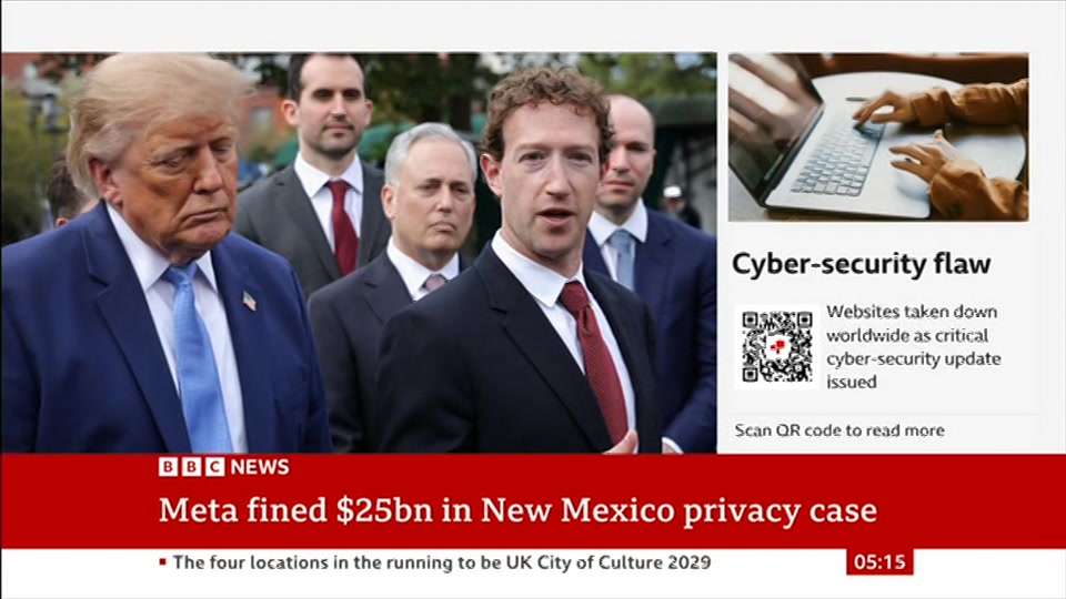 Broadcast still at 15m. BBC News, 22 October 2026.