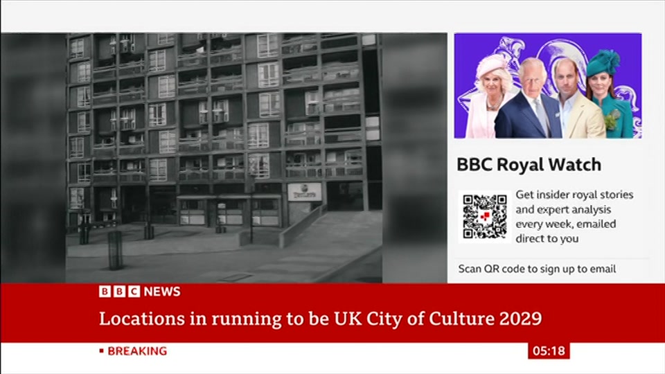Broadcast still at 18m. BBC News, 22 October 2026.