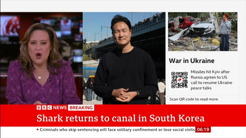 Broadcast still at 19m 30s. BBC News, 22 October 2026.