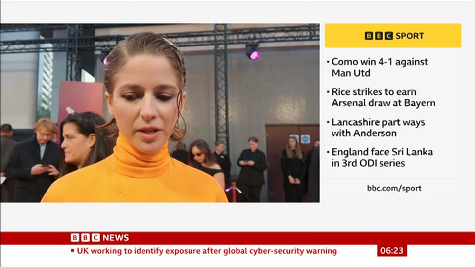 Broadcast still at 23m 30s. BBC News, 22 October 2026.