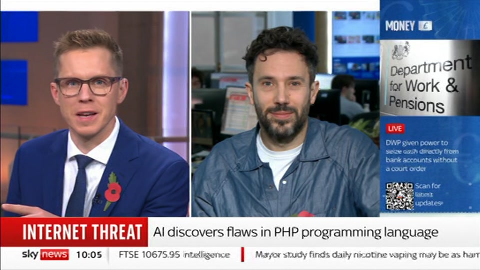Broadcast still at 5m. Sky News, Sky News Today with Gareth Barlow, 22 October 2026.