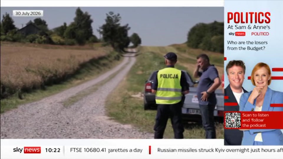 Still from Sky News at 22:00