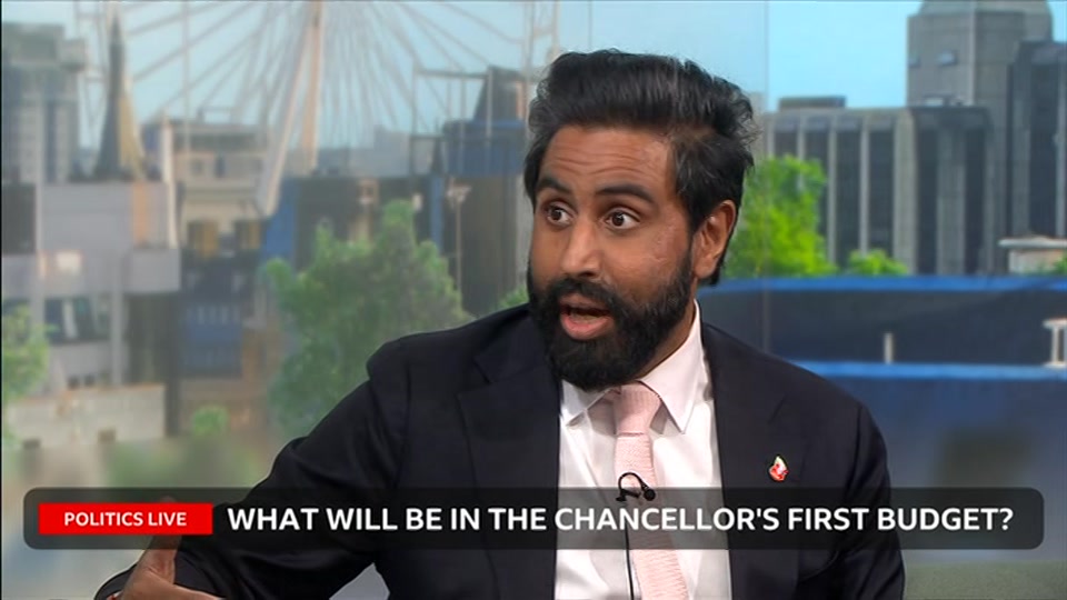 Broadcast still at 7m 30s. BBC Two, Politics Live, 22 October 2026.