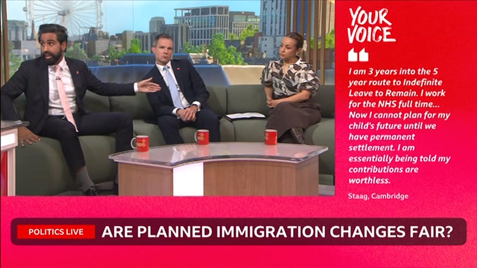 Broadcast still at 39m. BBC Two, Politics Live, 22 October 2026.