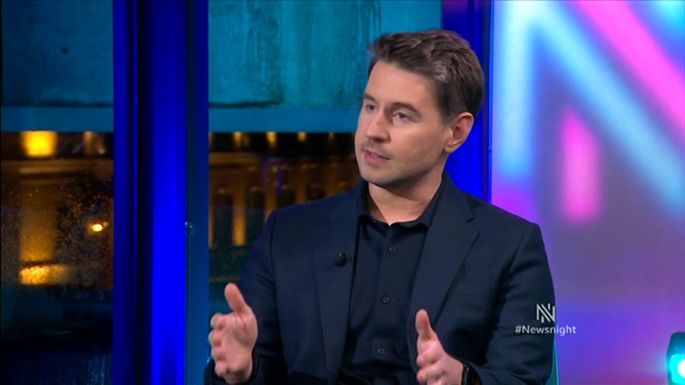 Broadcast still at 27m. BBC Two, Newsnight, followed by Weather, 22 October 2026.
