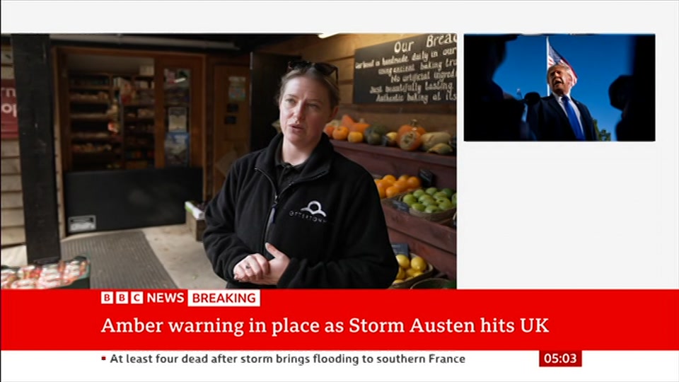 Broadcast still at 3m 30s. BBC News, 23 October 2026.