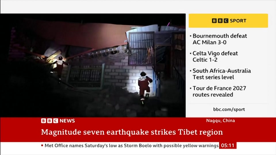 Still from BBC News at 11:00
