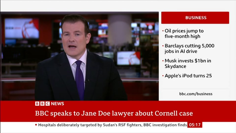 Still from BBC News at 17:00