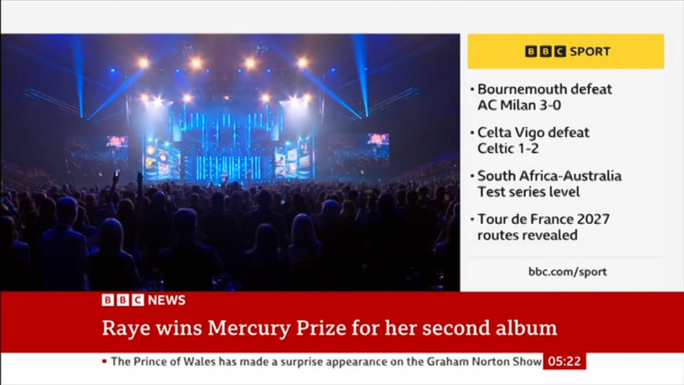 Still from BBC News at 22:00