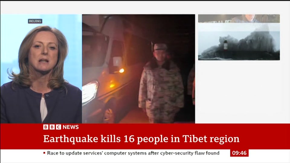 Broadcast still at 16m 30s. BBC News, 23 October 2026.