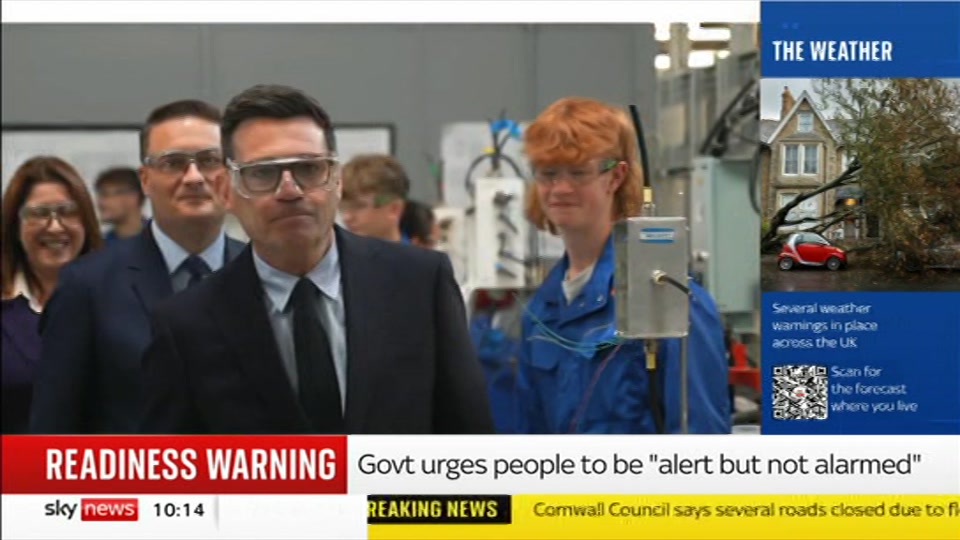 Broadcast still at 14m 30s. Sky News, Sky News Today with Sam Washington, 23 October 2026.