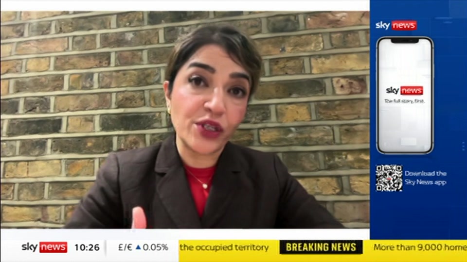 Broadcast still at 26m. Sky News, Sky News Today with Sam Washington, 23 October 2026.