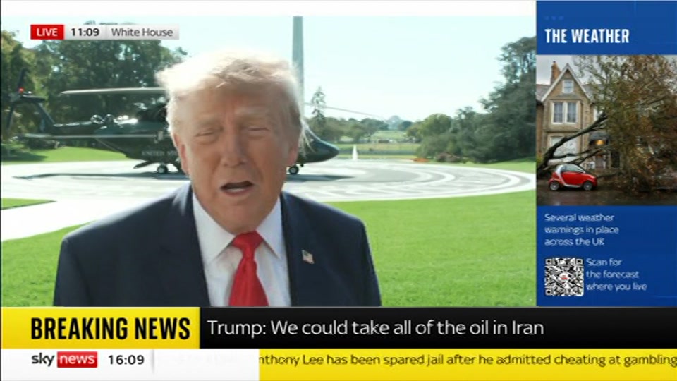 Broadcast still at 9m. Sky News, Sky News Today, 23 October 2026.