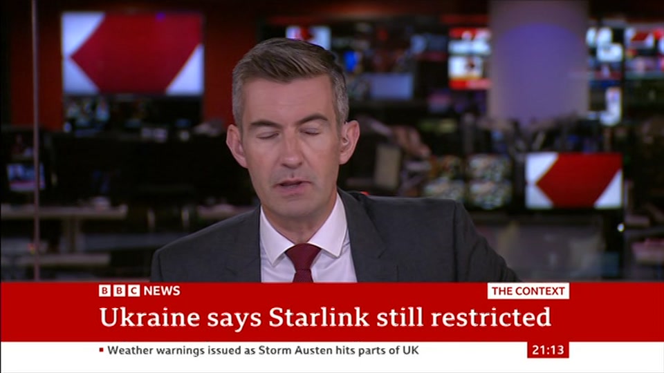 Broadcast still at 13m 30s. BBC News, The Context, 23 October 2026.