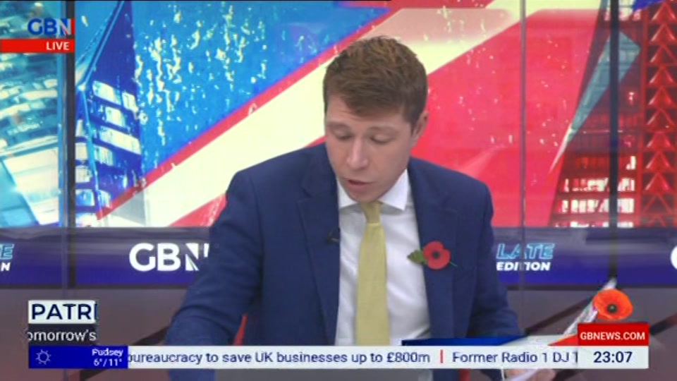 Still from GB News at 7:00
