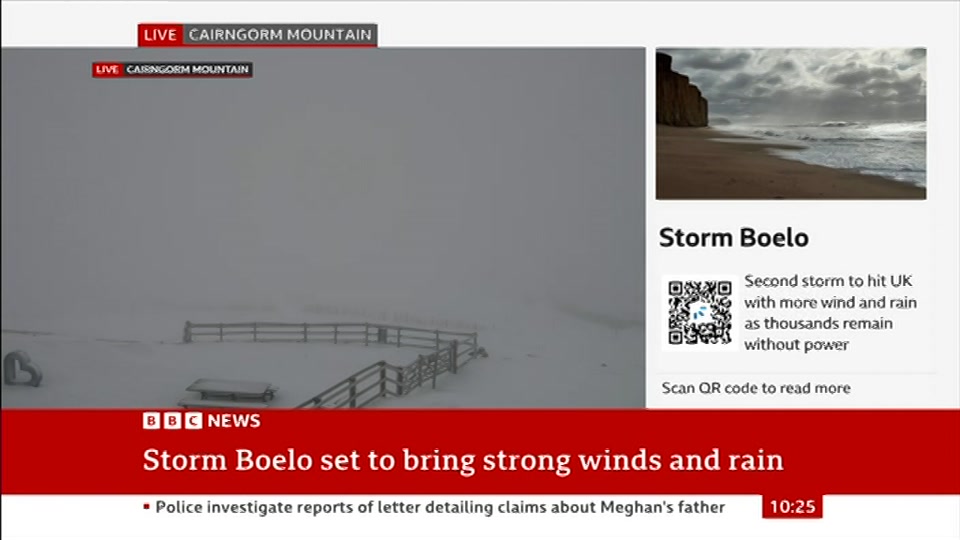 Broadcast still at 25m 30s. BBC News, 24 October 2026.