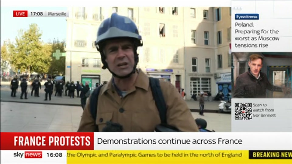 Broadcast still at 8m 30s. Sky News, Sky News Today, 24 October 2026.