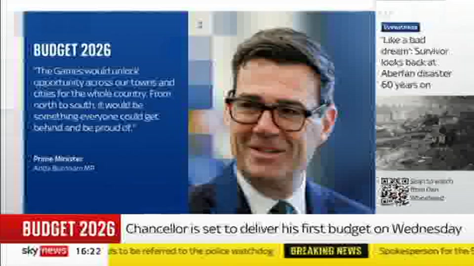 Still from Sky News at 22:00