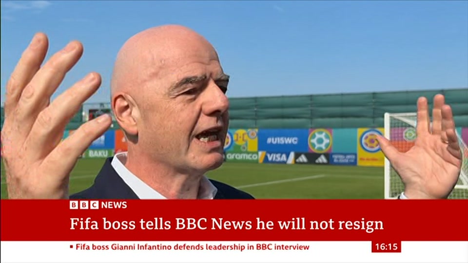 Broadcast still at 15m 30s. BBC News, 24 October 2026.