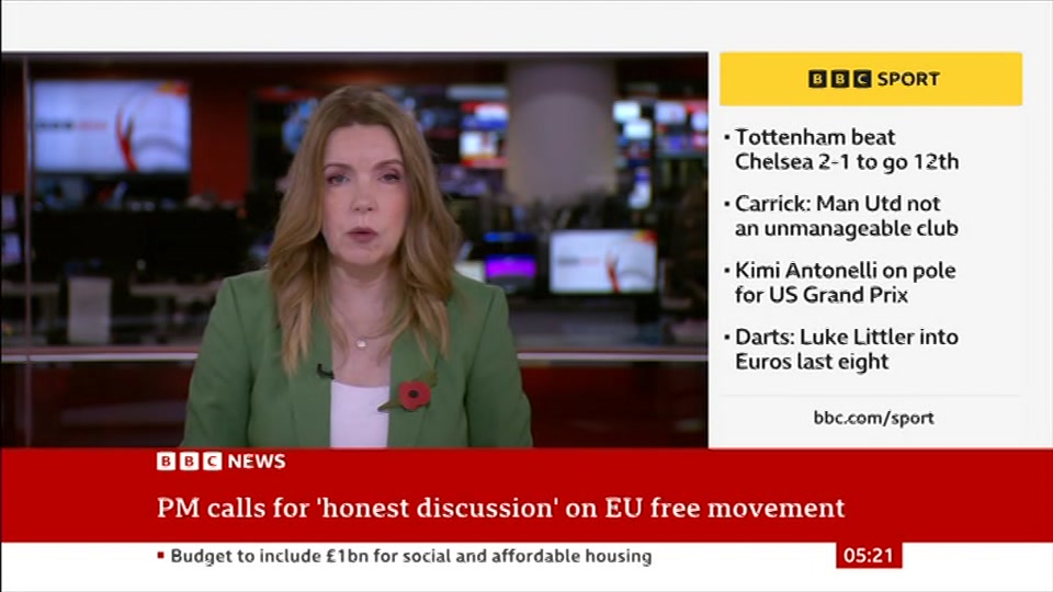 Still from BBC News at 21:00