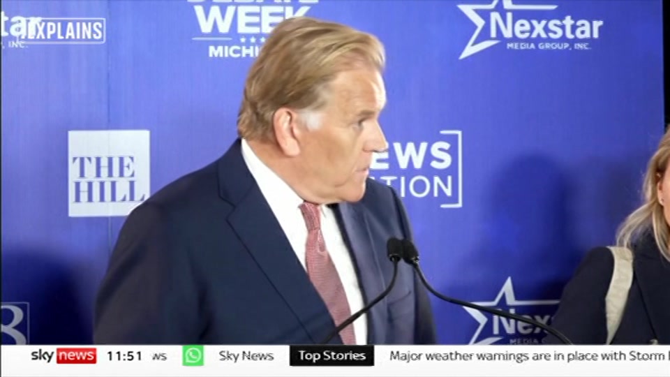 Broadcast still at 21m 30s. Sky News, Sky News Today With Matt Barbet, 25 October 2026.
