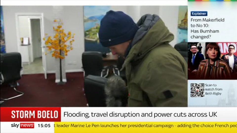 Broadcast still at 5m 30s. Sky News, Sky News Today, 25 October 2026.