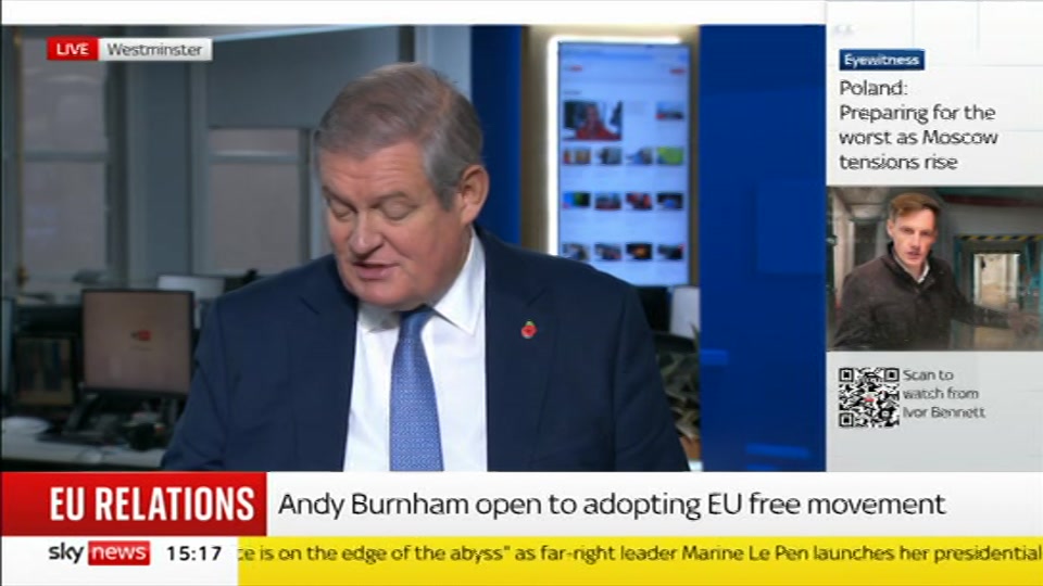 Broadcast still at 17m. Sky News, Sky News Today, 25 October 2026.
