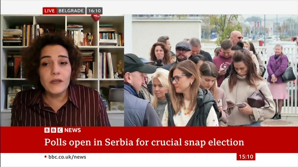 Broadcast still at 10m 30s. BBC News, 25 October 2026.
