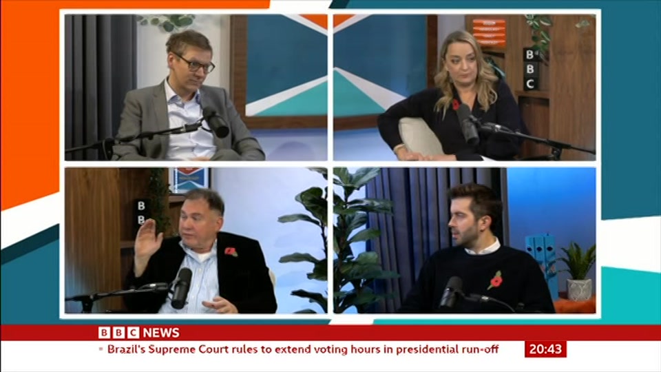 Broadcast still at 13m. BBC News, Newscast, 25 October 2026.