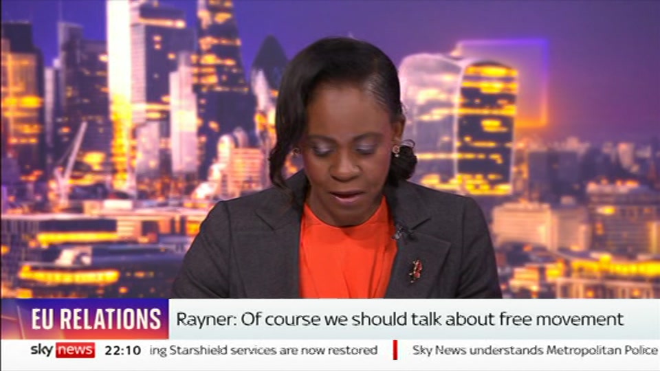 Broadcast still at 10m 30s. Sky News, The Wrap With Gillian Joseph, 25 October 2026.