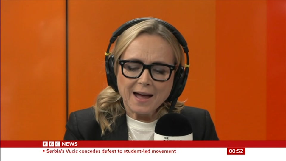 Broadcast still at 22m. BBC News, The Media Show, 26 October 2026.