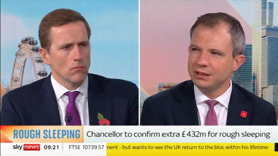 Broadcast still at 21m. Sky News, Mornings with Ridge and Frost, 26 October 2026.