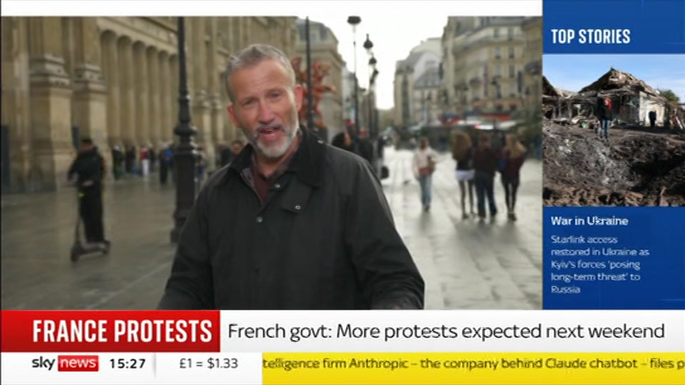 Broadcast still at 27m. Sky News, Sky News Today with Jayne Secker, 26 October 2026.