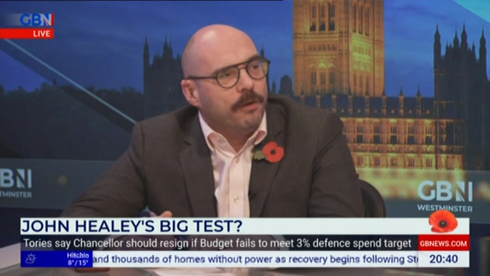 Broadcast still at 40m. GB News, Jacob Rees-Mogg's State Of The, 26 October 2026.
