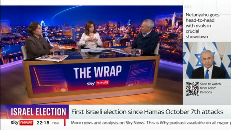 Broadcast still at 18m. Sky News, The Wrap With Anna Botting, 26 October 2026.