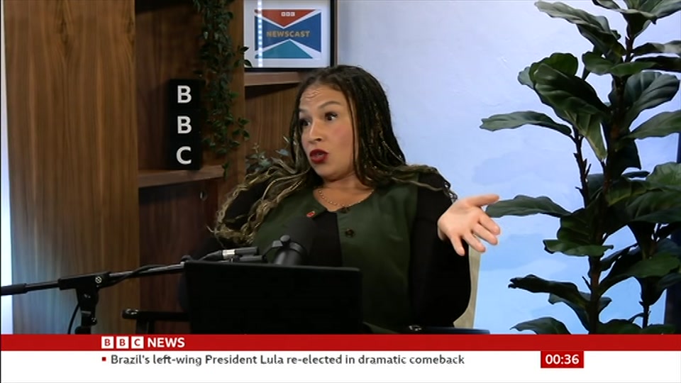 Broadcast still at 6m 30s. BBC News, Newscast, 27 October 2026.