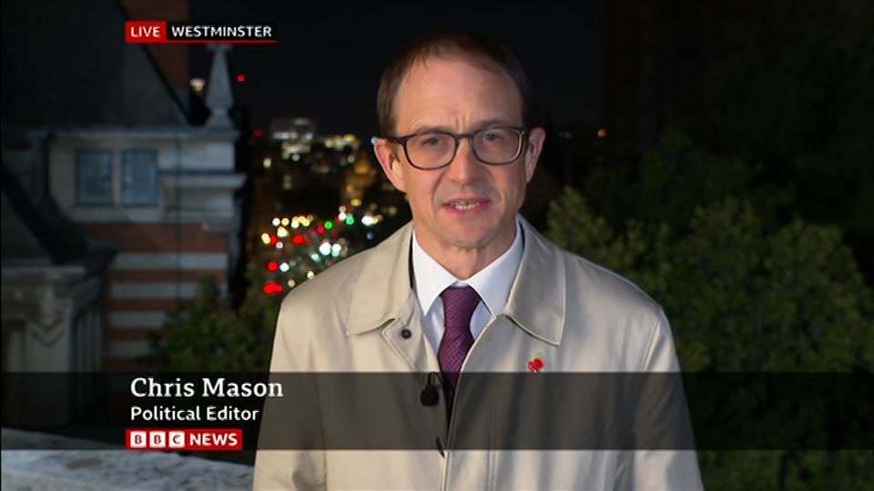 Broadcast still at 10m. BBC One, BBC News, 27 October 2026.