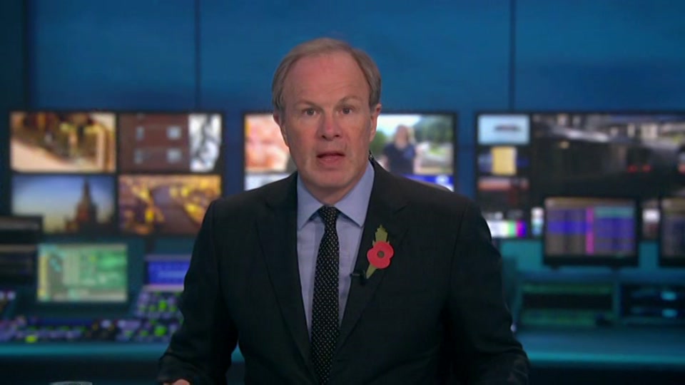 Broadcast still at 6m. ITV, ITV News at Ten, 27 October 2026.