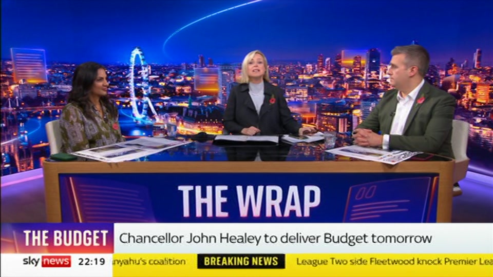 Still from Sky News at 19:30